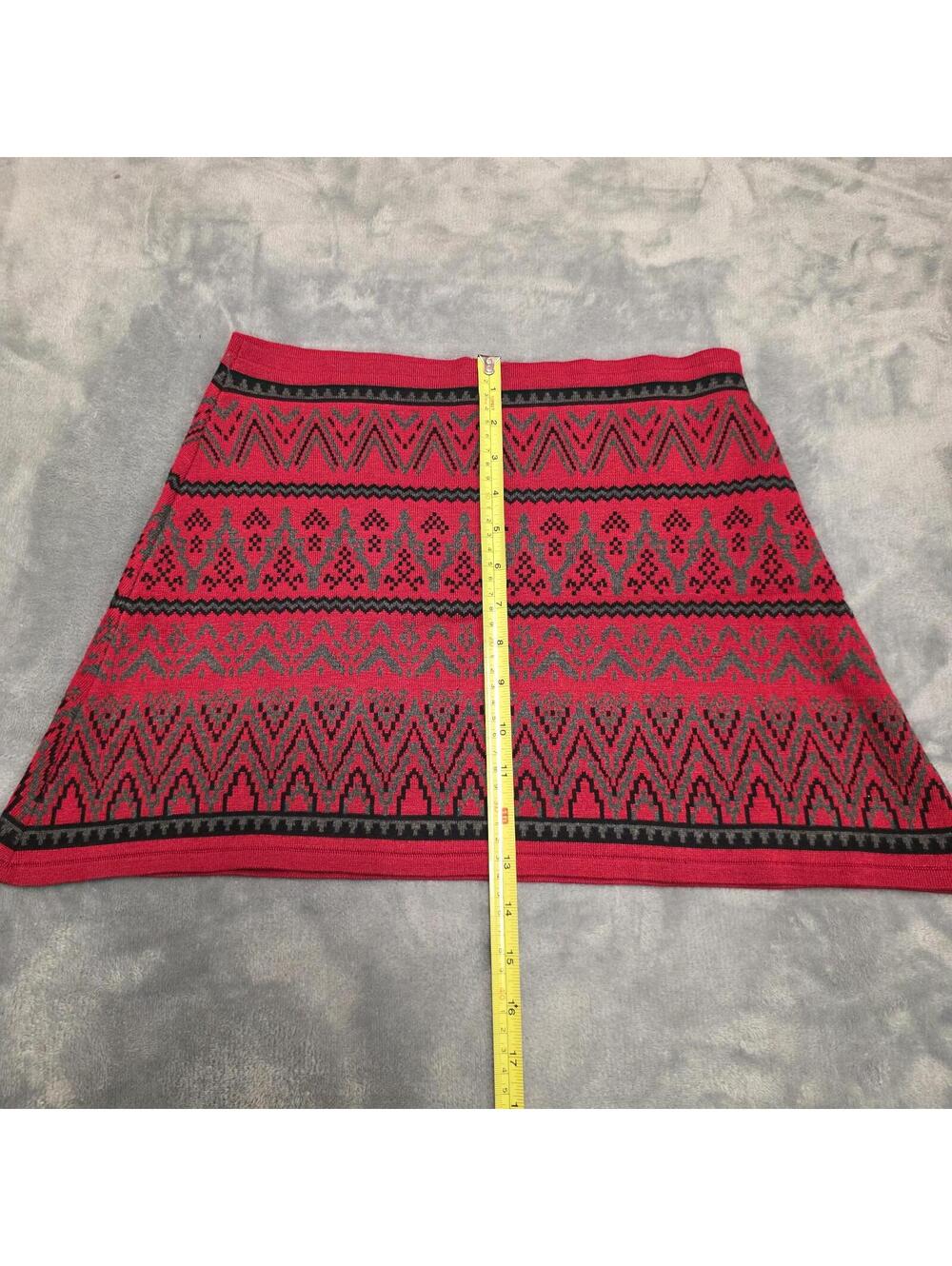 Christopher & Banks Red Indie Sleaze Nordic mini skirt sz Sm - Picture 2 of 4